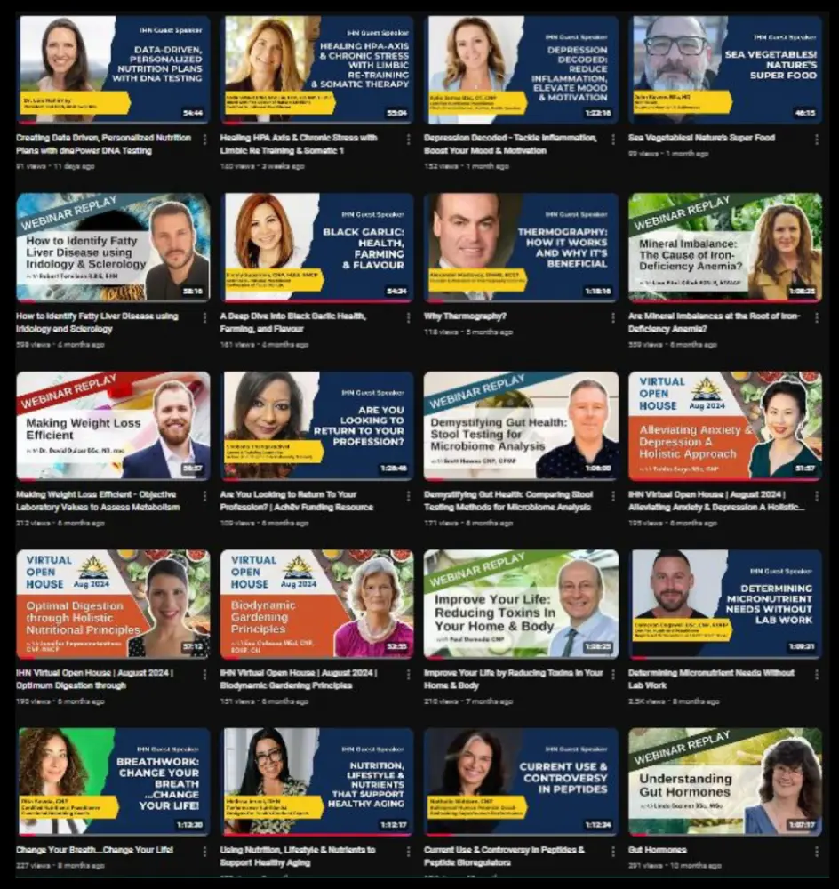 Webinars on IHN