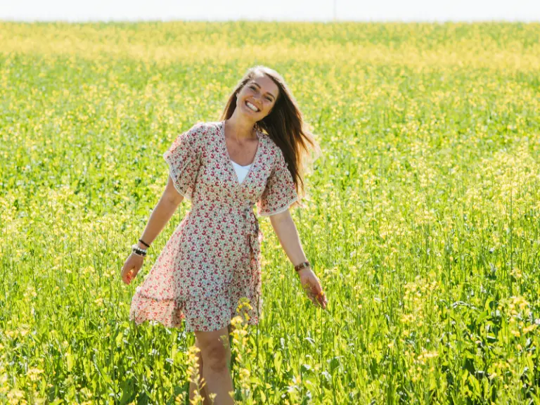 Irene Pauline embracing a holistic lifestyle rooted in nature, nourishment, and personal wellbeing