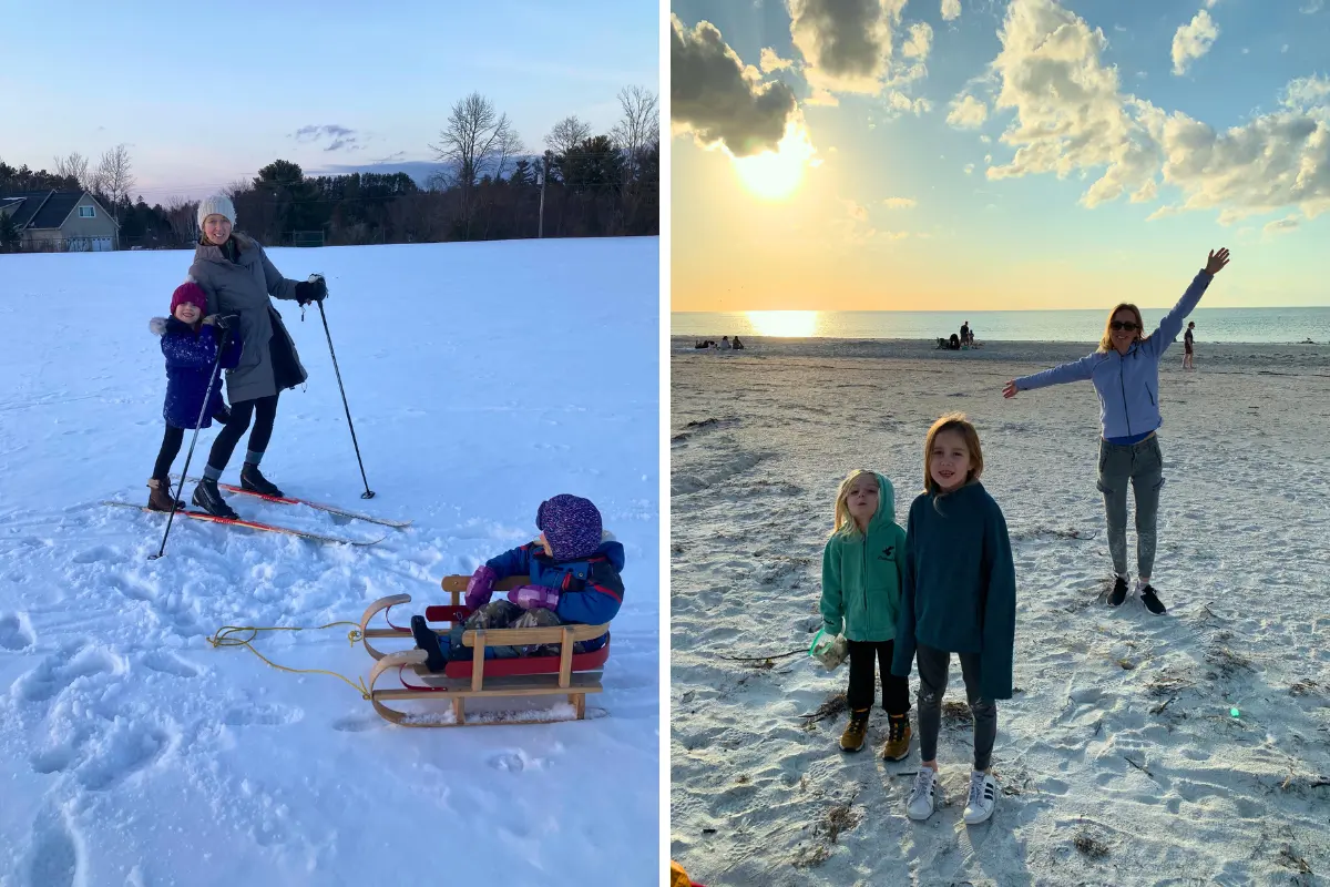 Agnieszka Rum embracing active family living through outdoor recreation and wellness