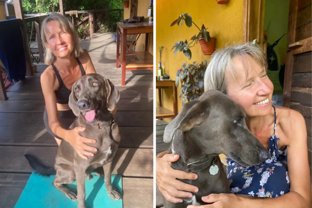 Bozena Mazur spending time with her dog as part of a balanced and wellness-focused lifestyle