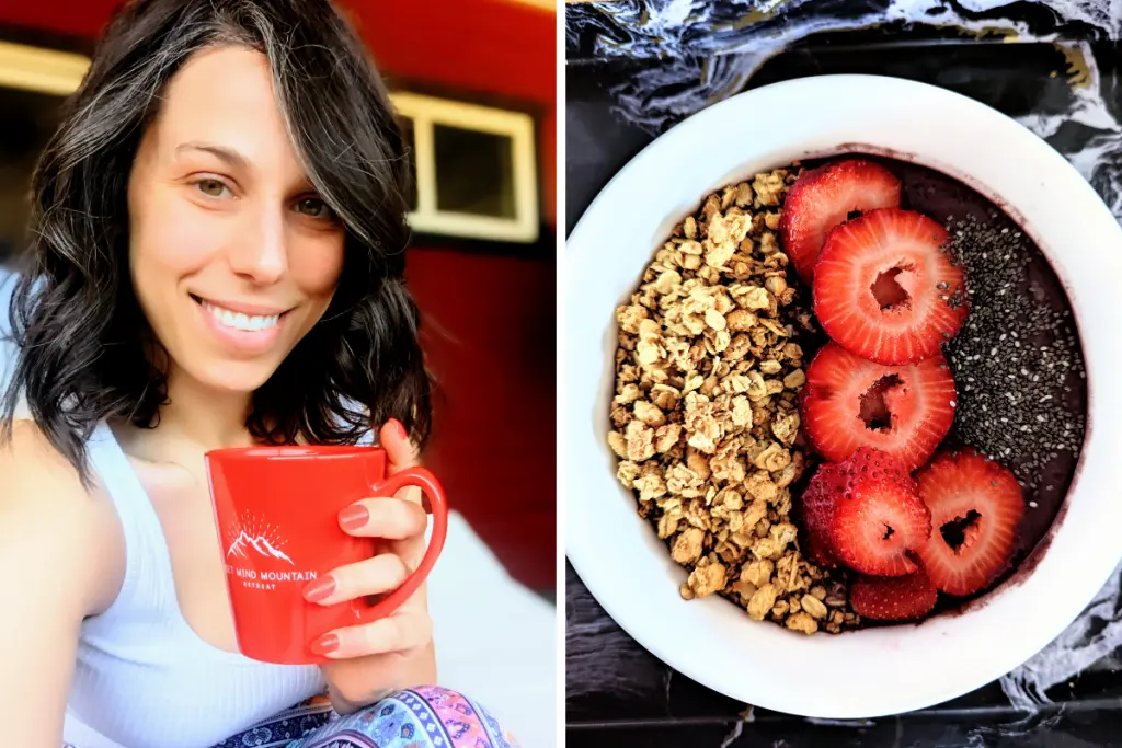 Christina Speranza enjoying nourishing foods and wellness habits that support balanced living