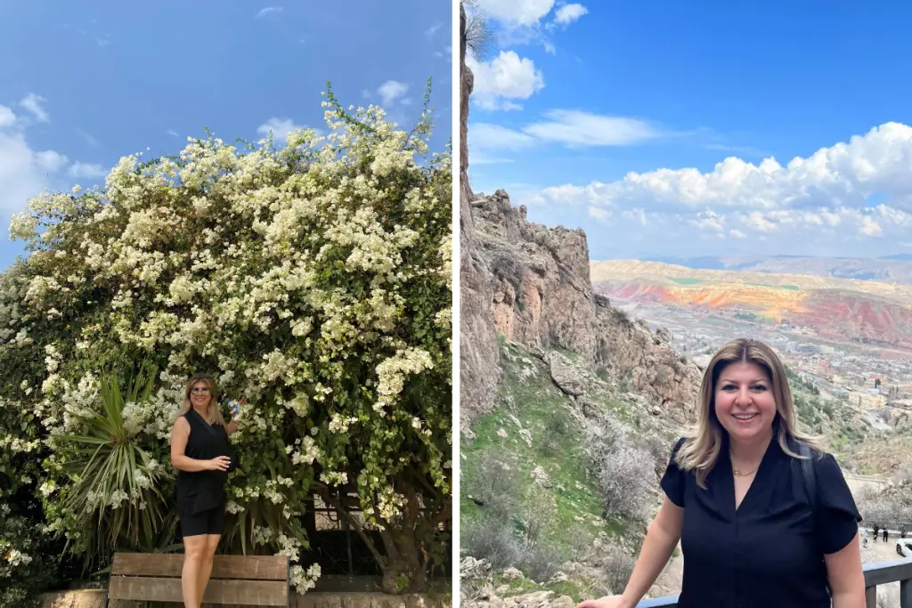 Jwan Shamoun enjoying nature and cultural travel experiences that inspire her holistic approach to health and wellness