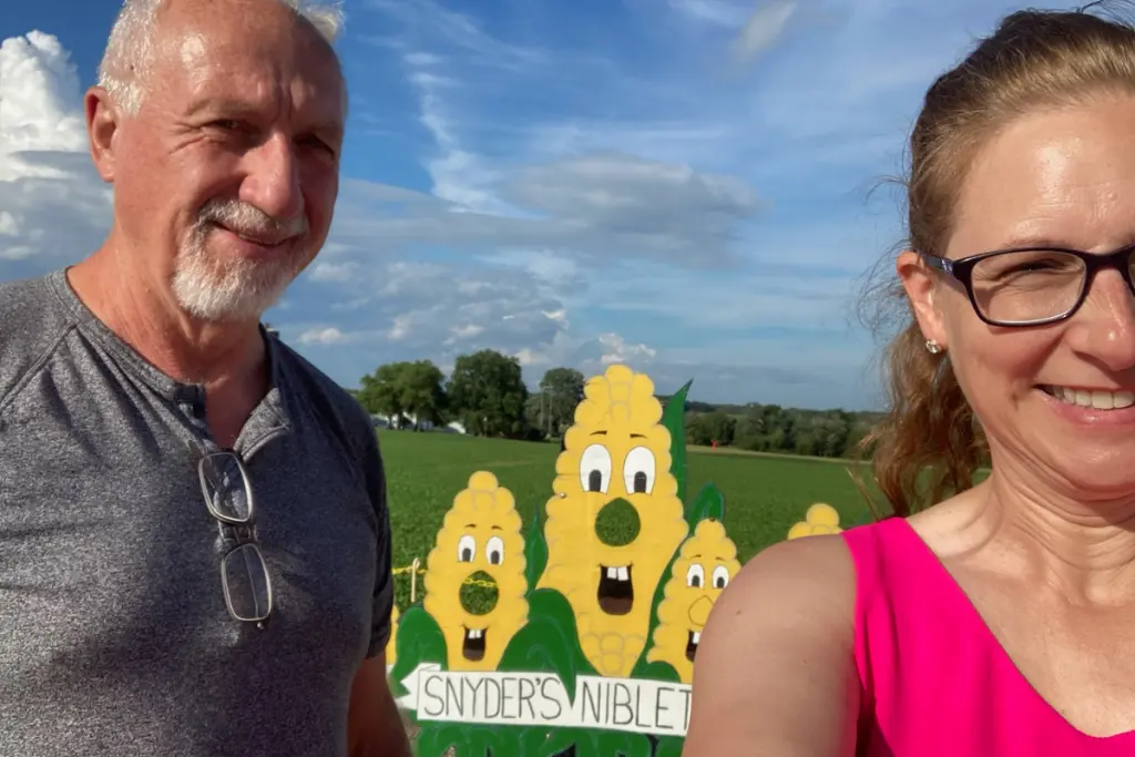 Rebecca Haywood and her husband visiting a local farm and enjoying a day in the countryside.