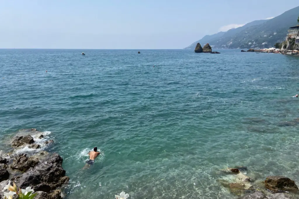 Brandon Moase enjoying open-water swimming and coastal travel as part of an active lifestyle