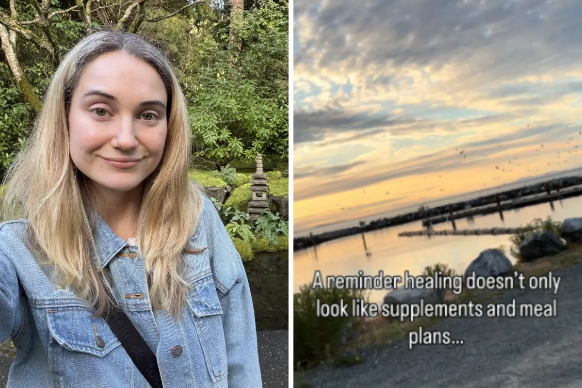 Breleigh Loader enjoying time in nature, highlighting the wellness and balanced lifestyle she promotes through holistic nutrition.