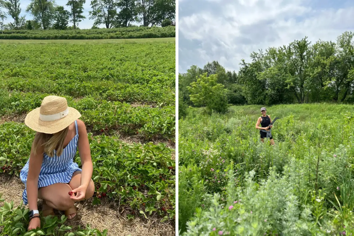Vanessa Goll connecting with nature through organic farming, foraging, and outdoor wellness practices